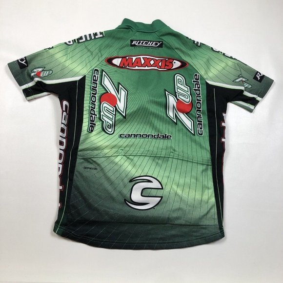 Cannondale 7UP Soda Men’s Cycling Bike Green Jersey Size Small Maxxis Ritchie - Picture 8 of 9